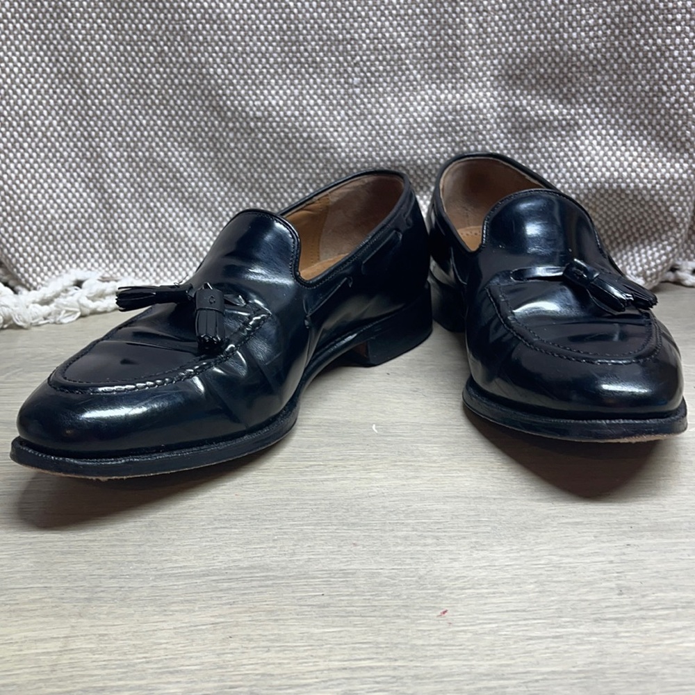 Johnston & Murphy Black Leather Tassel Loafers